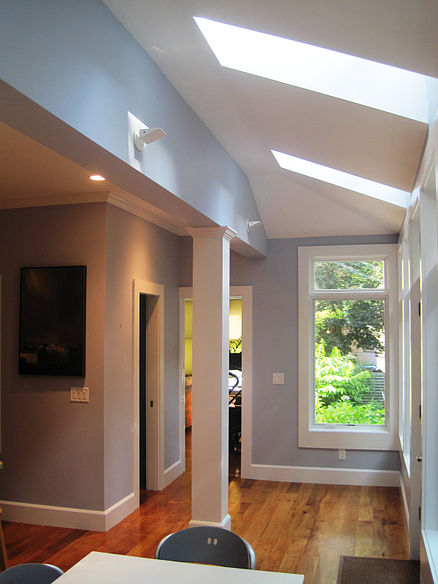 Skylights, hall and bathroom area
